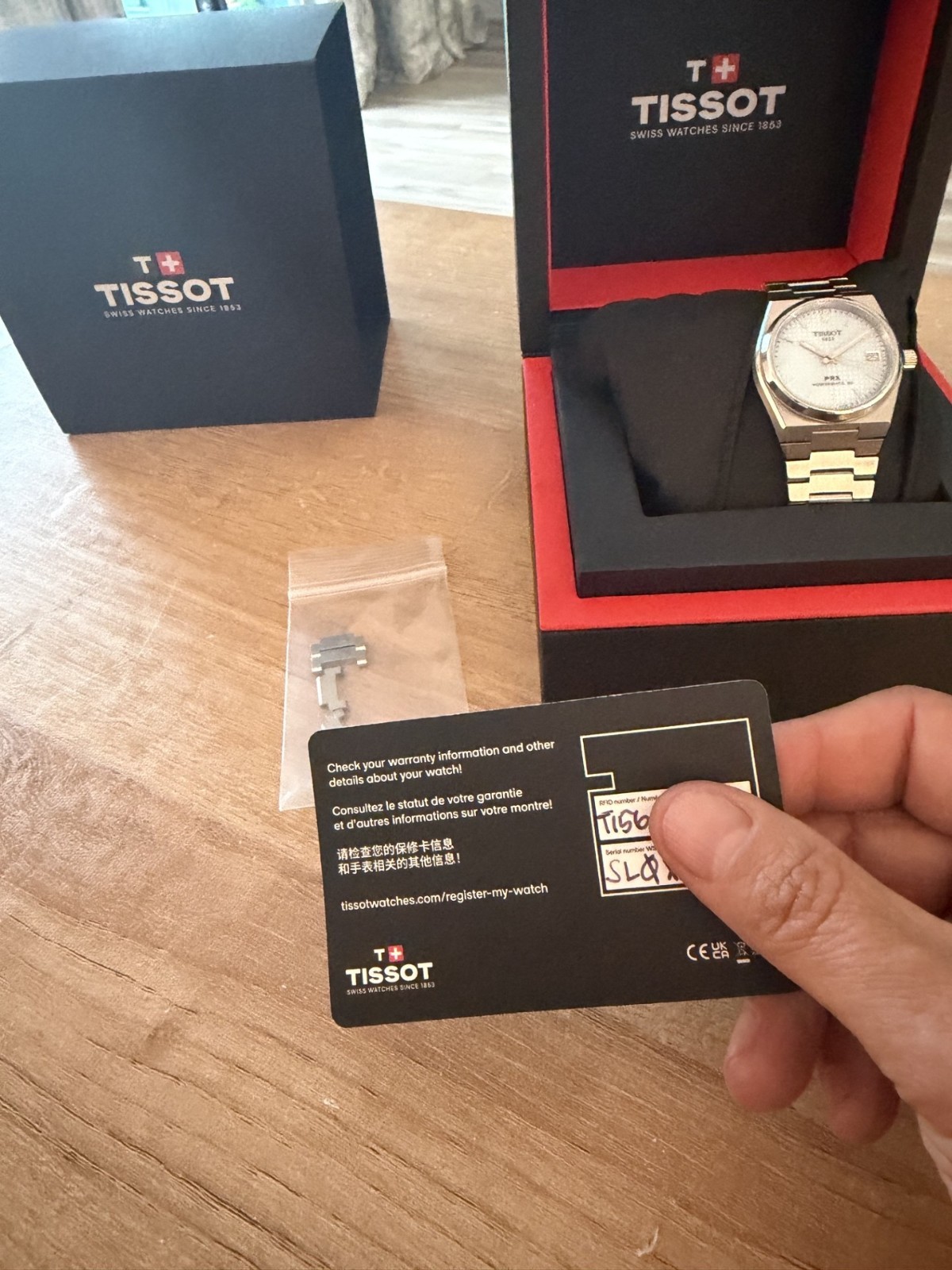 Tissot PRX Powermatic 80 35mm Ice Blue Automatic Waffle Dial Full Set