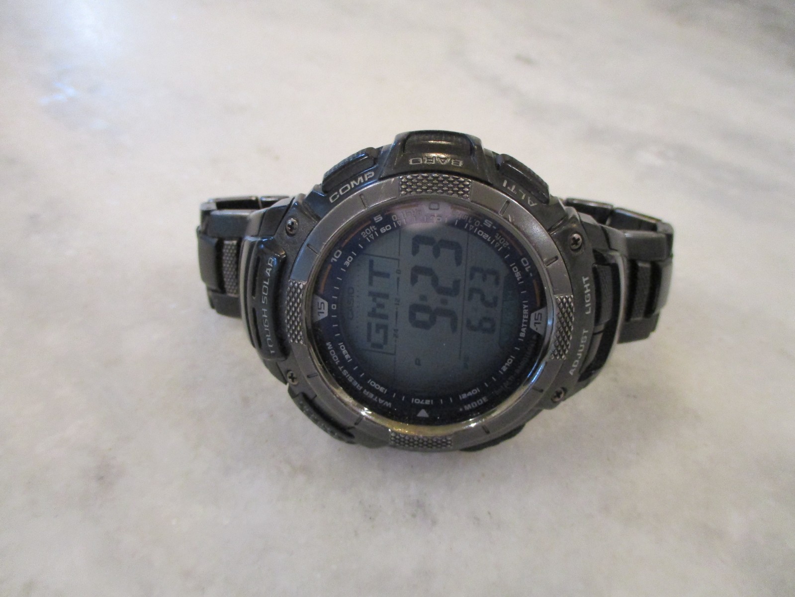 CASIO PRO TREK TOUGH SOLAR DIGITAL WATCH PRG-80YT BLACK 10 BAR – TITANIUM-WORKS!
