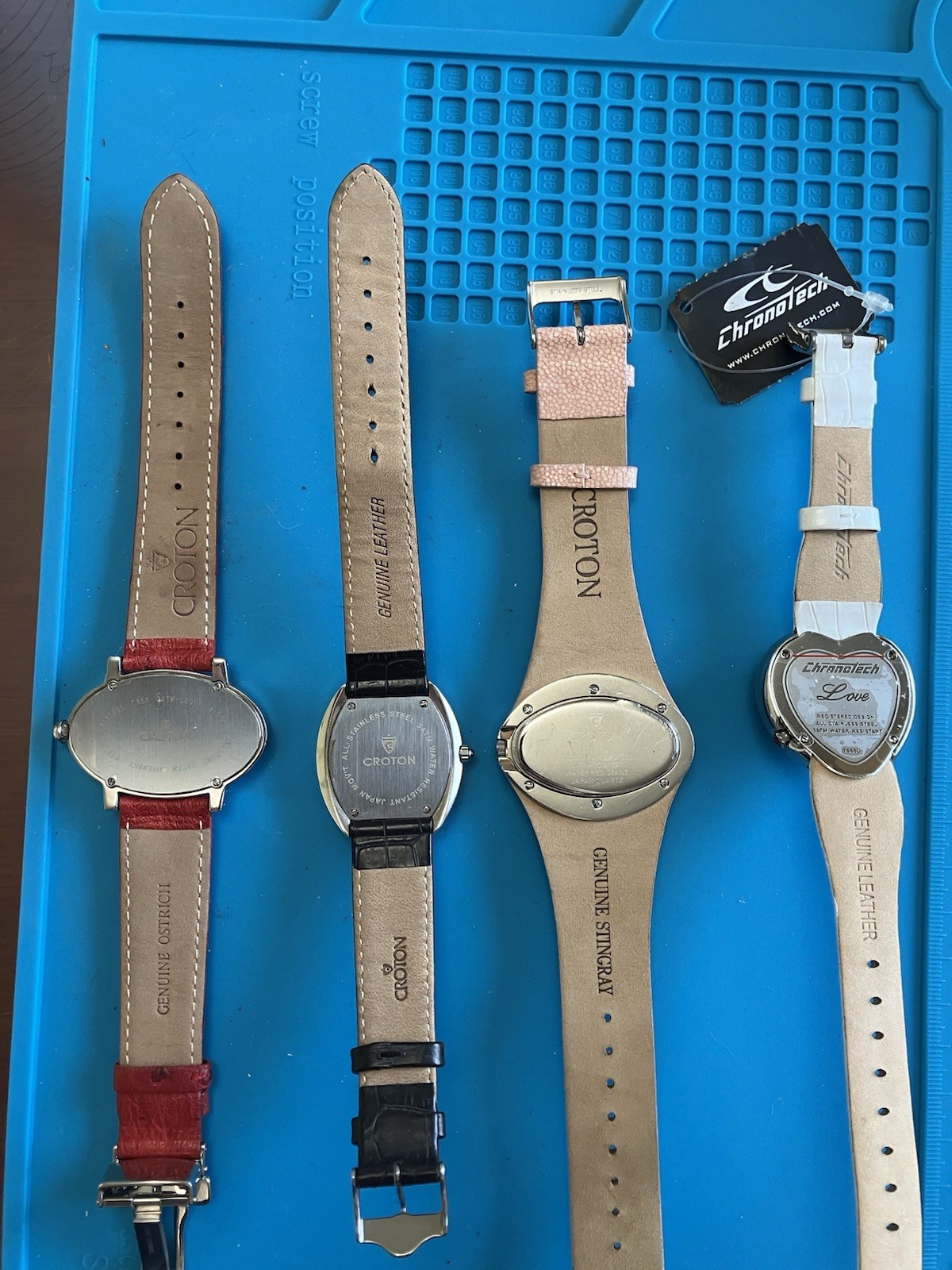 Croton Chronotech Women’s Quartz Diamond Dress Watch Analog Red Black Pink White
