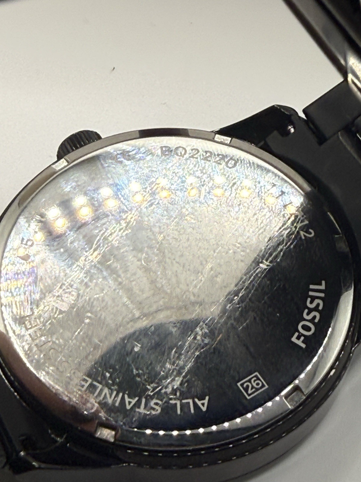 FOSSIL MEN’S AUTOMATIC BQ2220 hybrid BLACK SS BRACELET DAY/DATE MULTI-DIAL 50M