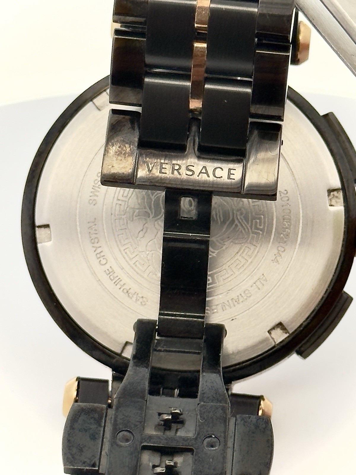 Versace Aion Chronograph Charcoal Bronze Stainless Steel Model VE1D00619 Watch