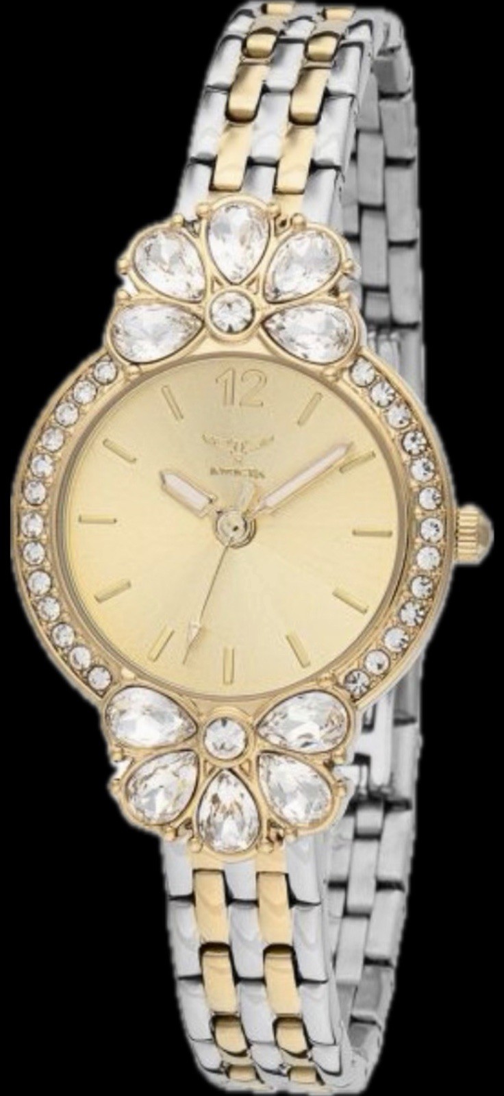 Invicta Wildflower Women’s Watch 30mm, Silver, Rose Gold (69105) Gold Dial