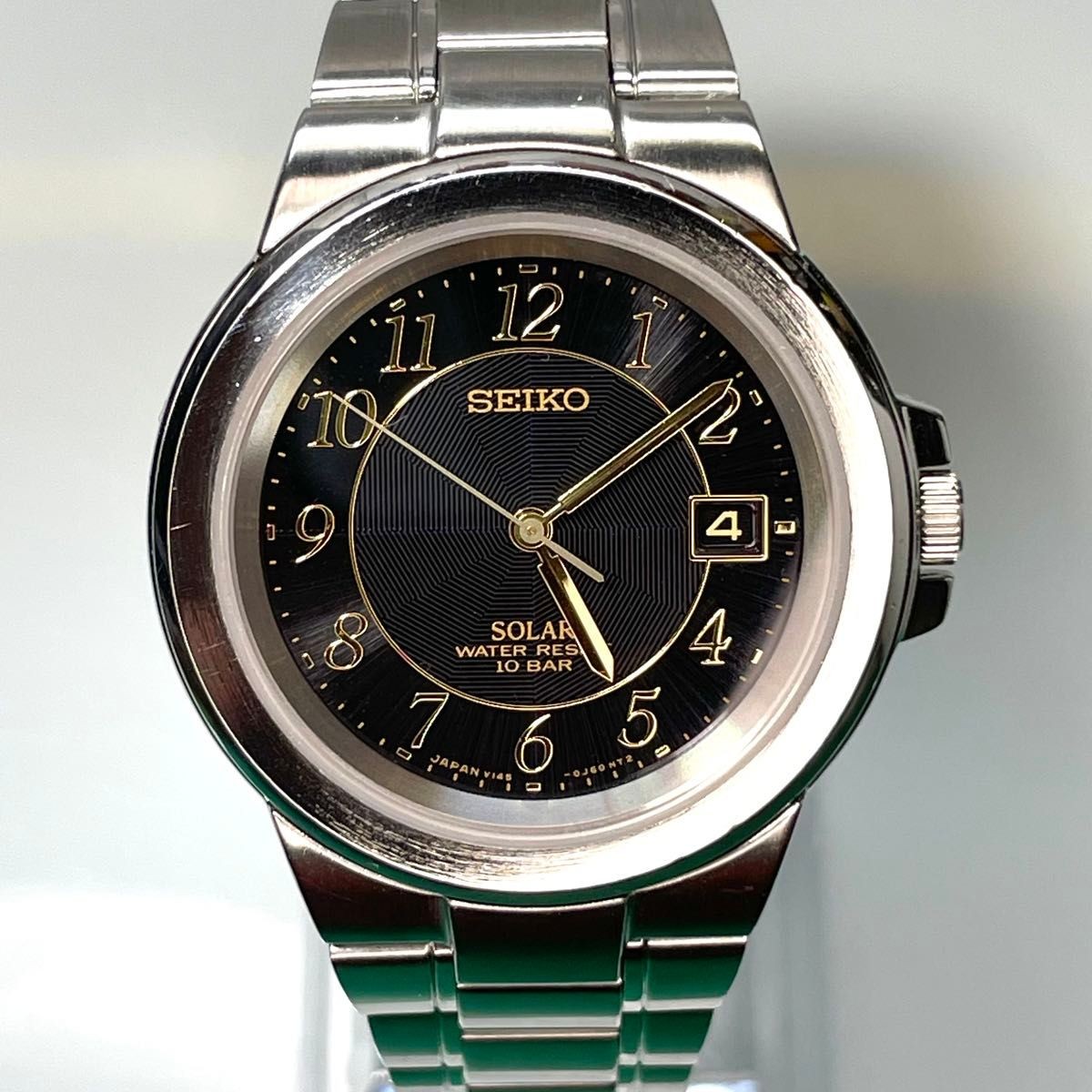 SEIKO SOLAR WATER RESIST 10 BAR wristwatch black dial