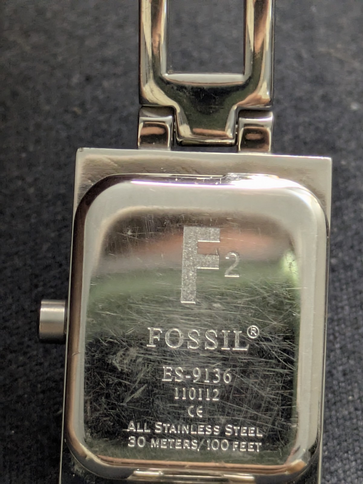 Fossil F2 Reflective Blue Ladies Watch 17mm ES-9136 Silver New Btry 5.9″ – 6.5″