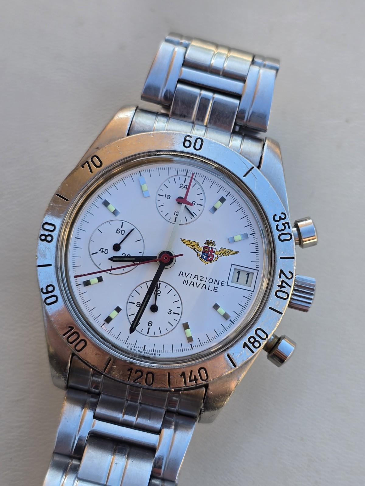 vintage chronograph watch DPW Naval Aviation Automatic Lemania 5100
