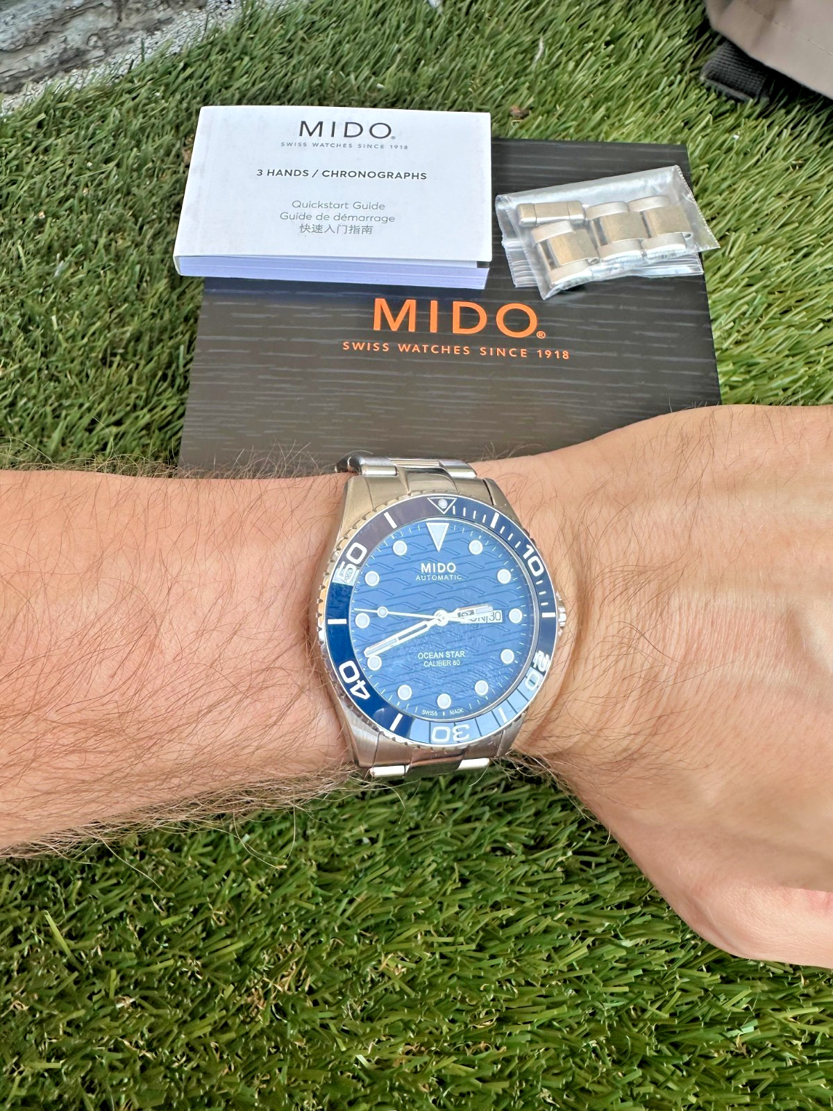 Mido Ocean Star 200C Blue Automatic Swiss Watch Ceramic Bezel M042.430.11.041.00