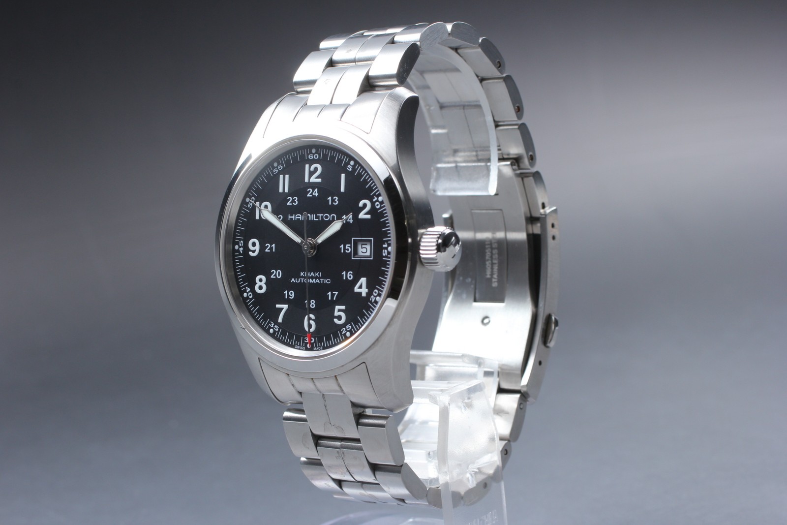 [N MINT] Hamilton Khaki H706050 Black Dial Automatic Date 25J Men’s Swiss Watch