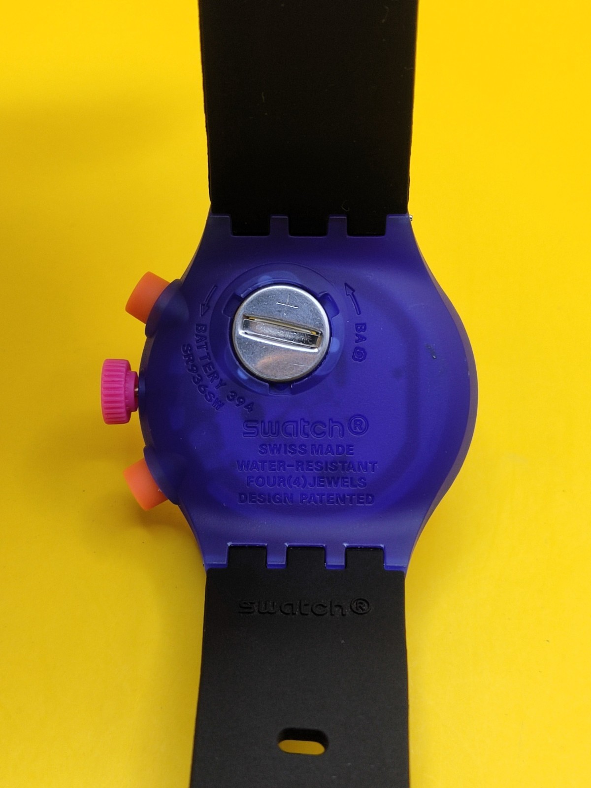#Refurbished Swatch Swiss Chronograph Black Dial Analog Men’s Wrist Watch