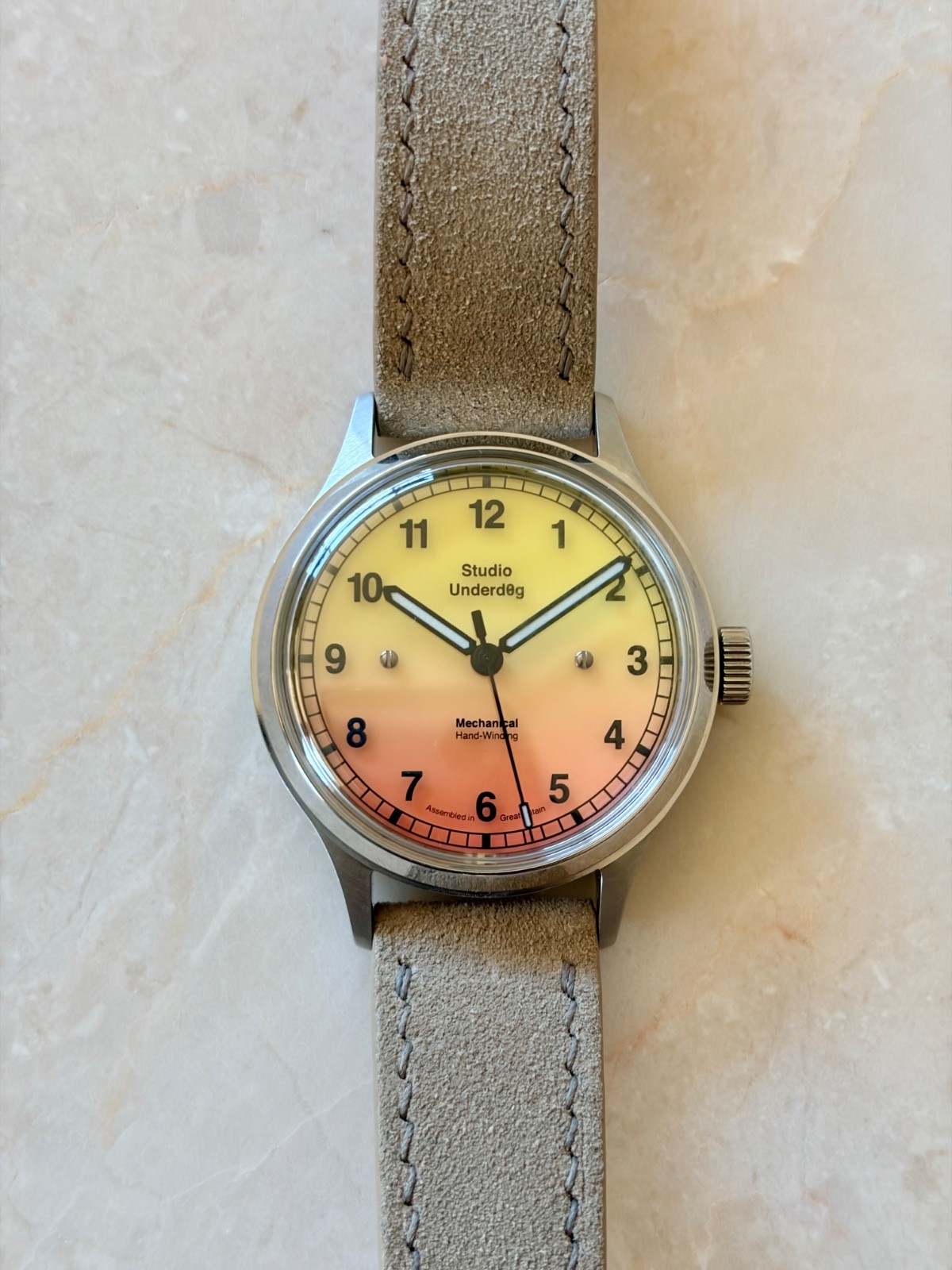 Studio Underd0g Series 02 Pink Lemonade Gen 1 Field Watch 02FSBE 38mm SW210-1