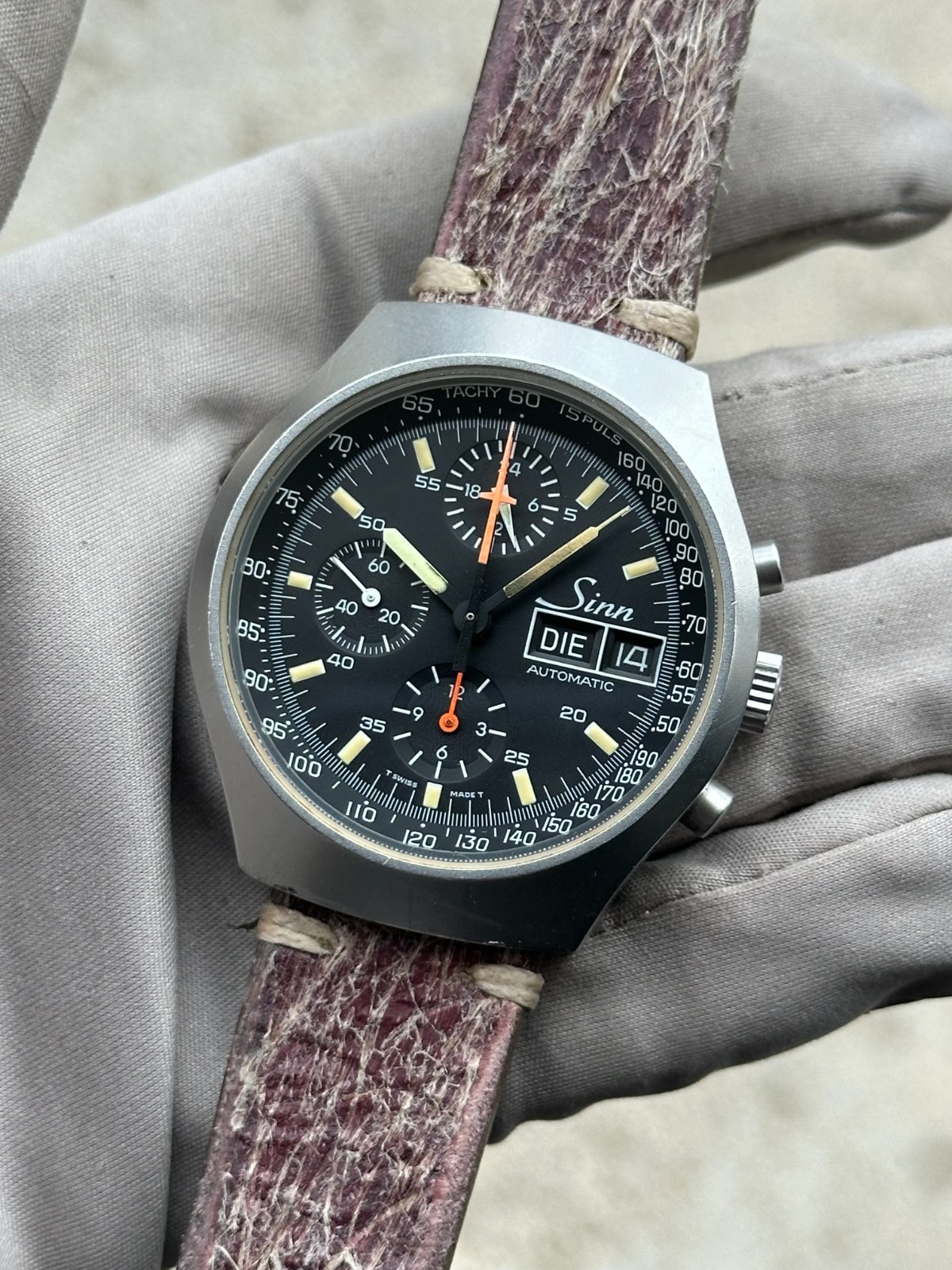Vintage Sinn 157 Lemania 5100 Automatic Chronograph 40mm w/ Box