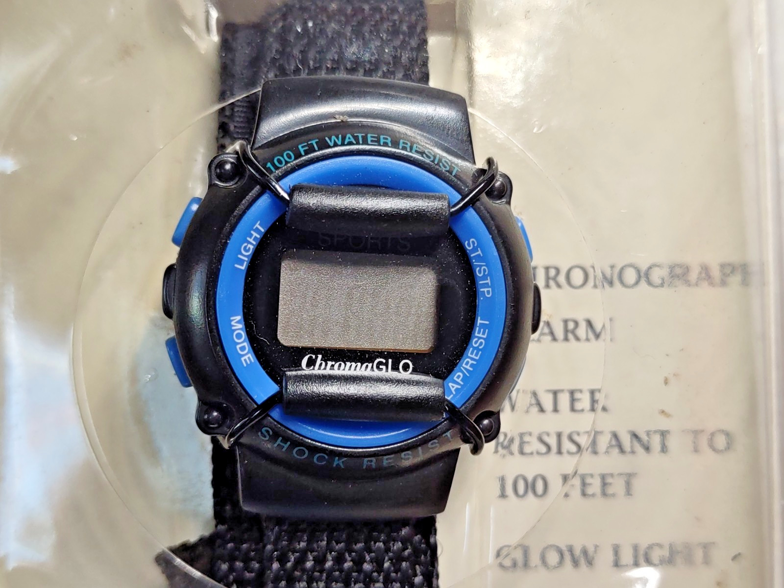 Honors Sports Watch Vintage 2000 New Old Stock Sealed Package BLACK & BLUE