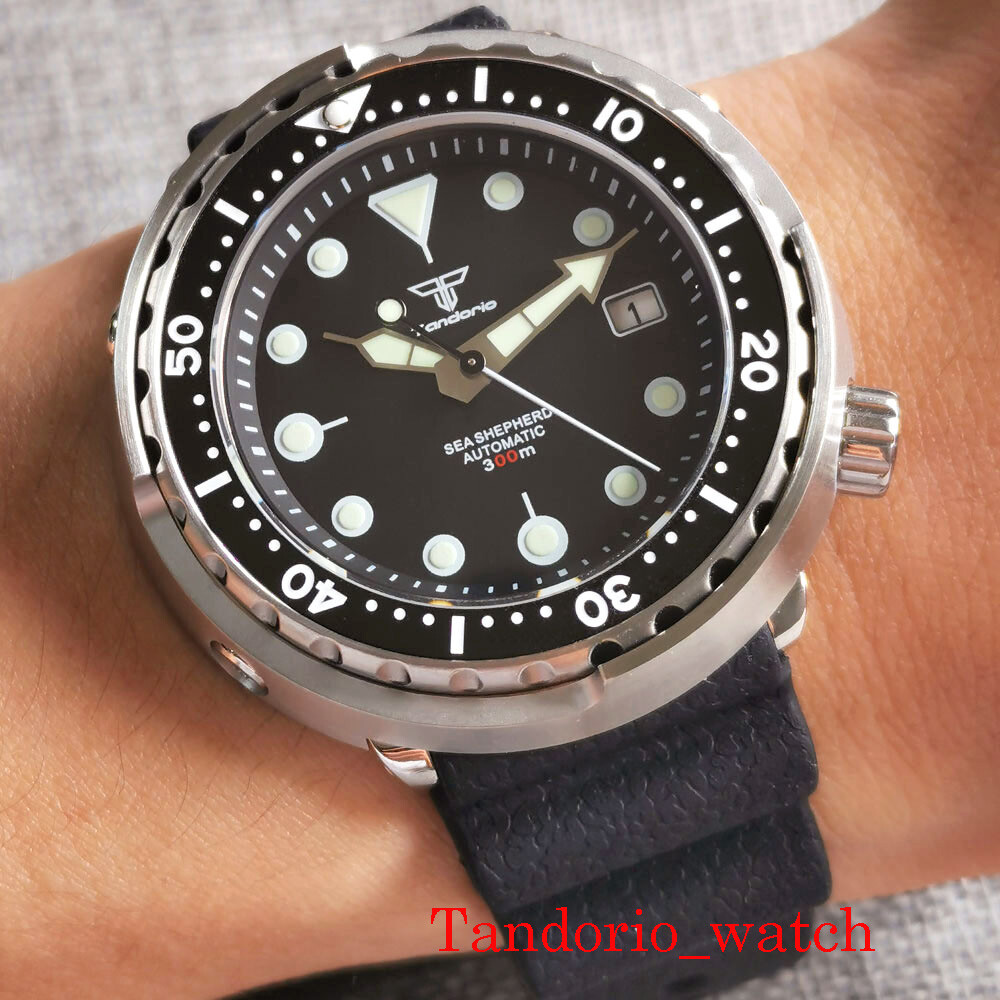 46.5mm Tandorio 30ATM Diving Japan NH35A Mens Watch Sapphire Glass Ceramic Bezel
