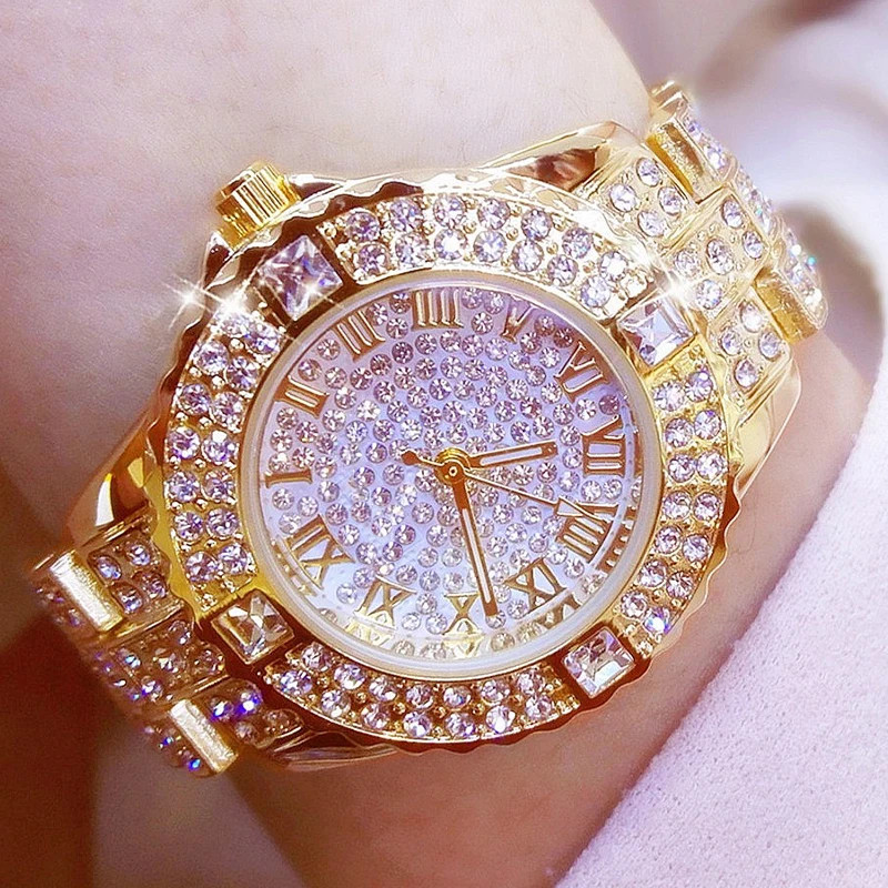 Luxury Shiny Fine Zircon Quartz Watch Elegant All-Star Jewels Wome