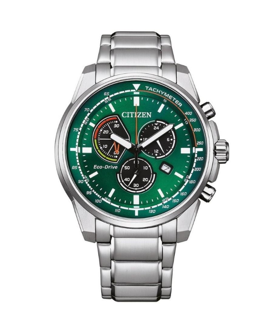 CITIZEN Men Analog Eco-Drive Casual Watch Classic Dress Green Dial Waterproof Ro