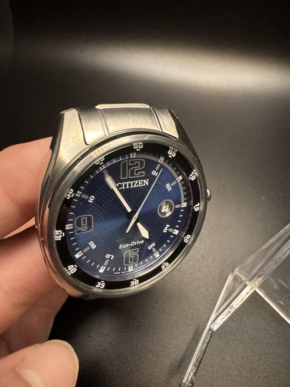 Citizen Eco-Drive Men’s Blue Dial 40mm Steel Bracelet Quartz Date WR10BAR