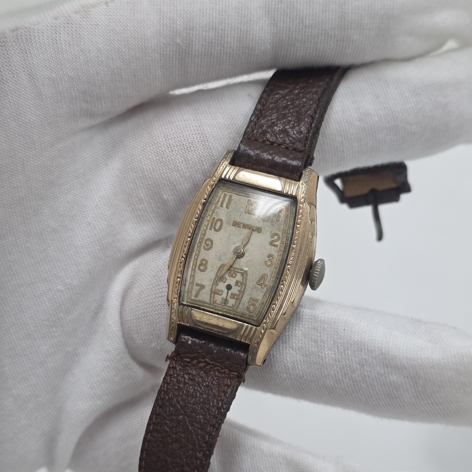 Antique Art Deco Benrus Model A11 17 Jewels Swiss Men’s Tank Watch AS-IS