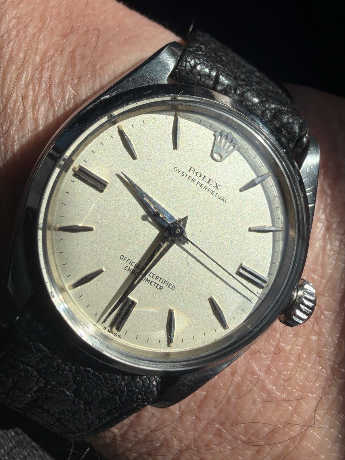 Rolex Oyster Perpetual Ref 6564 Automatic Chronometer 34mm Steel White Dial