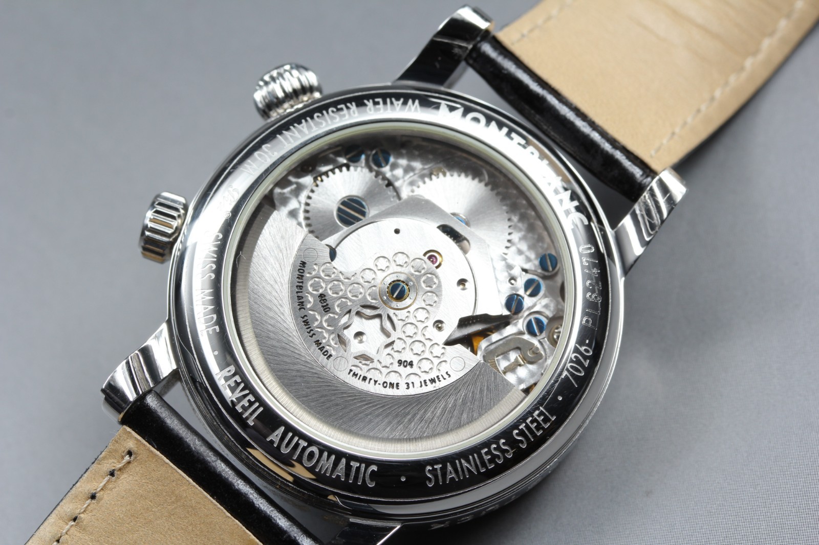 MONTBLANC Star Reveil 7026 Black Auto Day Date Men’s Watch [ Band Little Wear ]