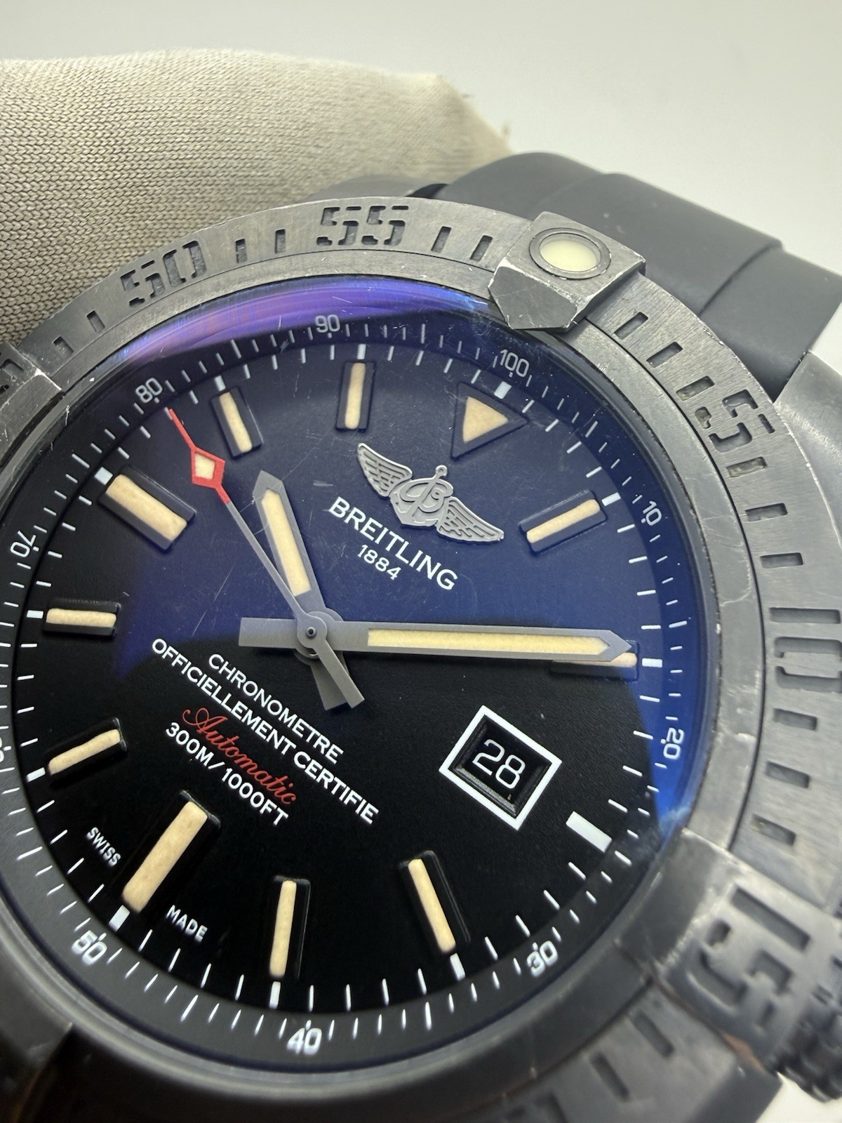 2017 Breitling Avenger Blackbird 48mm Automatic Rubber Strap Watch V17310 B+P