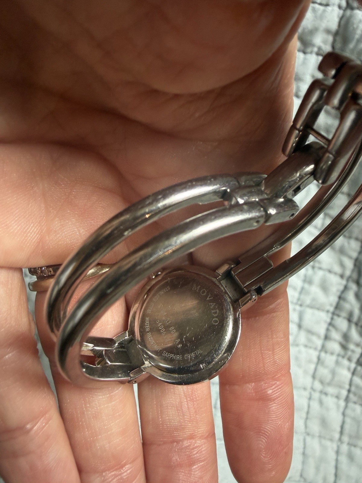 Authentic Movado Women Harmony Swiss Bangle Strap BlackDial With Diamond 0606239