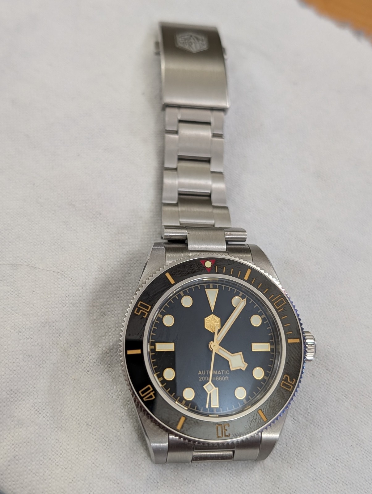 San Martin SN008 Automatic Diver Watch Black Gilt NH35 BB58 Homage Full Kit