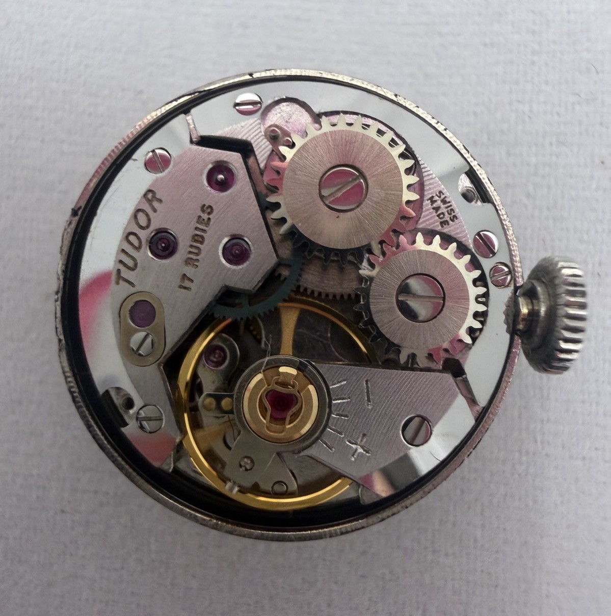 Tudor Chameleon White Gold 18k Gold Watch w ROLEX Crown