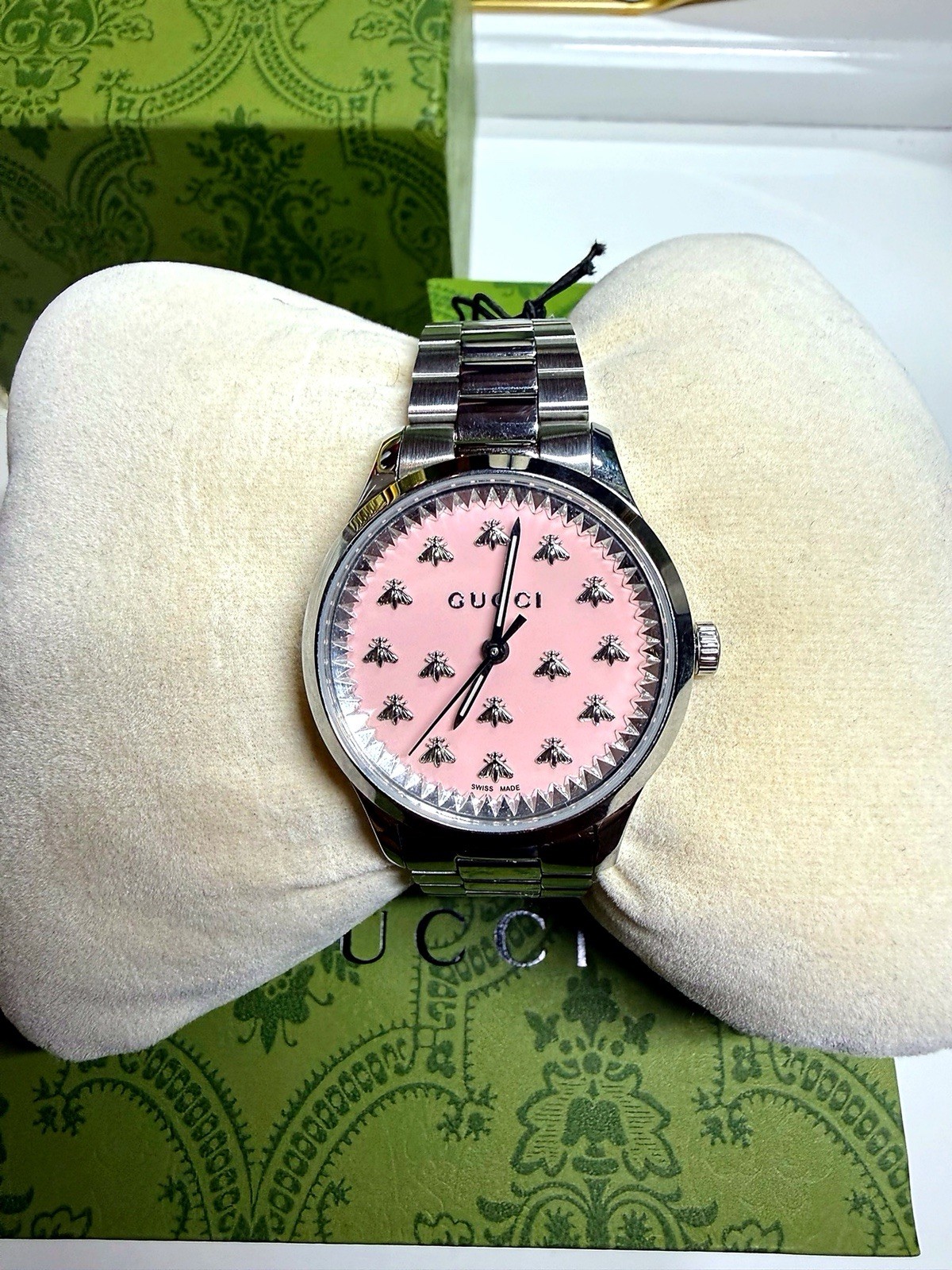Watch Ladies Gucci G-Timeless with Bee YA1264188 Swiss Automatic 38 mm Pink