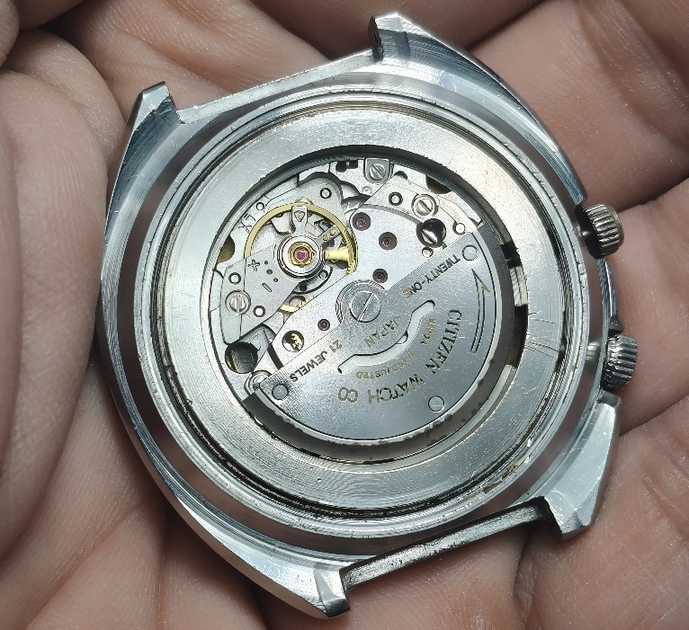 1978 Vintage Yellow Dial Automatic Citizen Bullhead Challenge Timer Day& Date