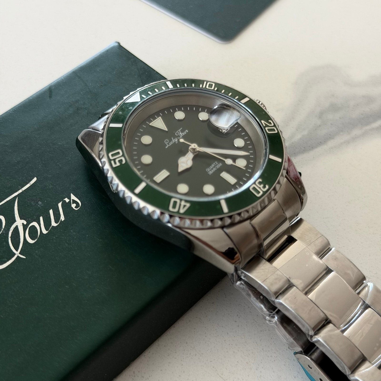 Lucky Fours Baretta Emerald Green Dive Watch New in Box