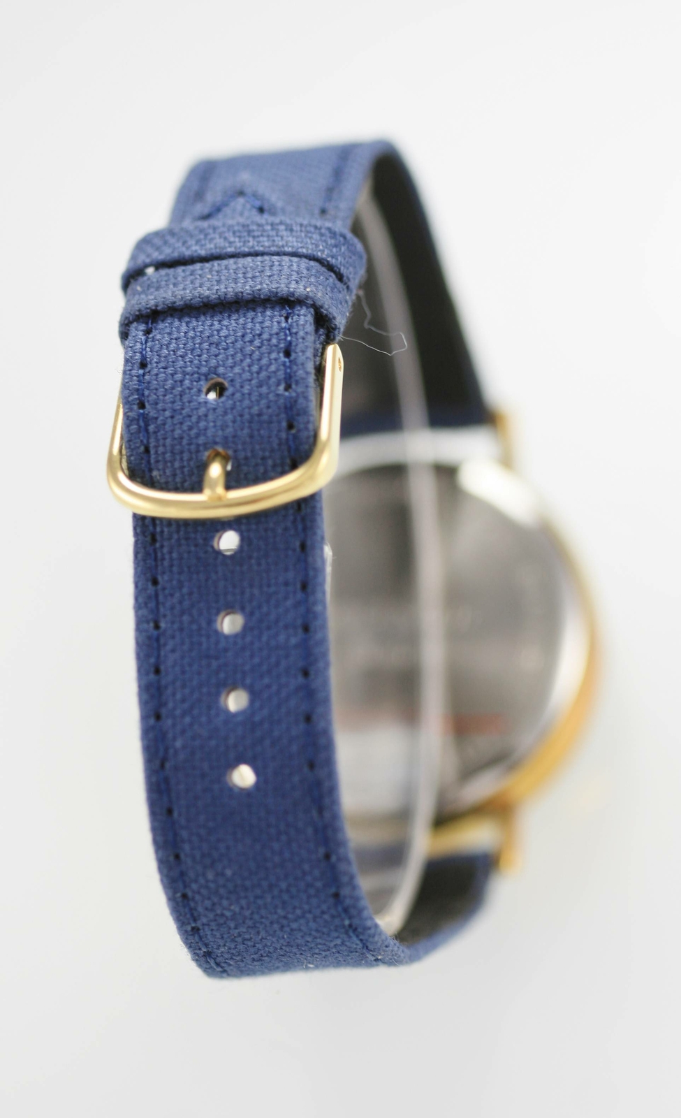 Scottsdale Polo Unisex Watch Stainless Gold Blue Canvas Leather White Quartz