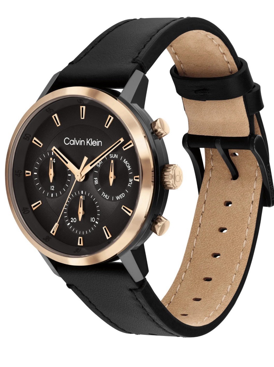 Calvin Klein Gauge Men’s Watch Black Leather Strap Brand New with Box 41mm