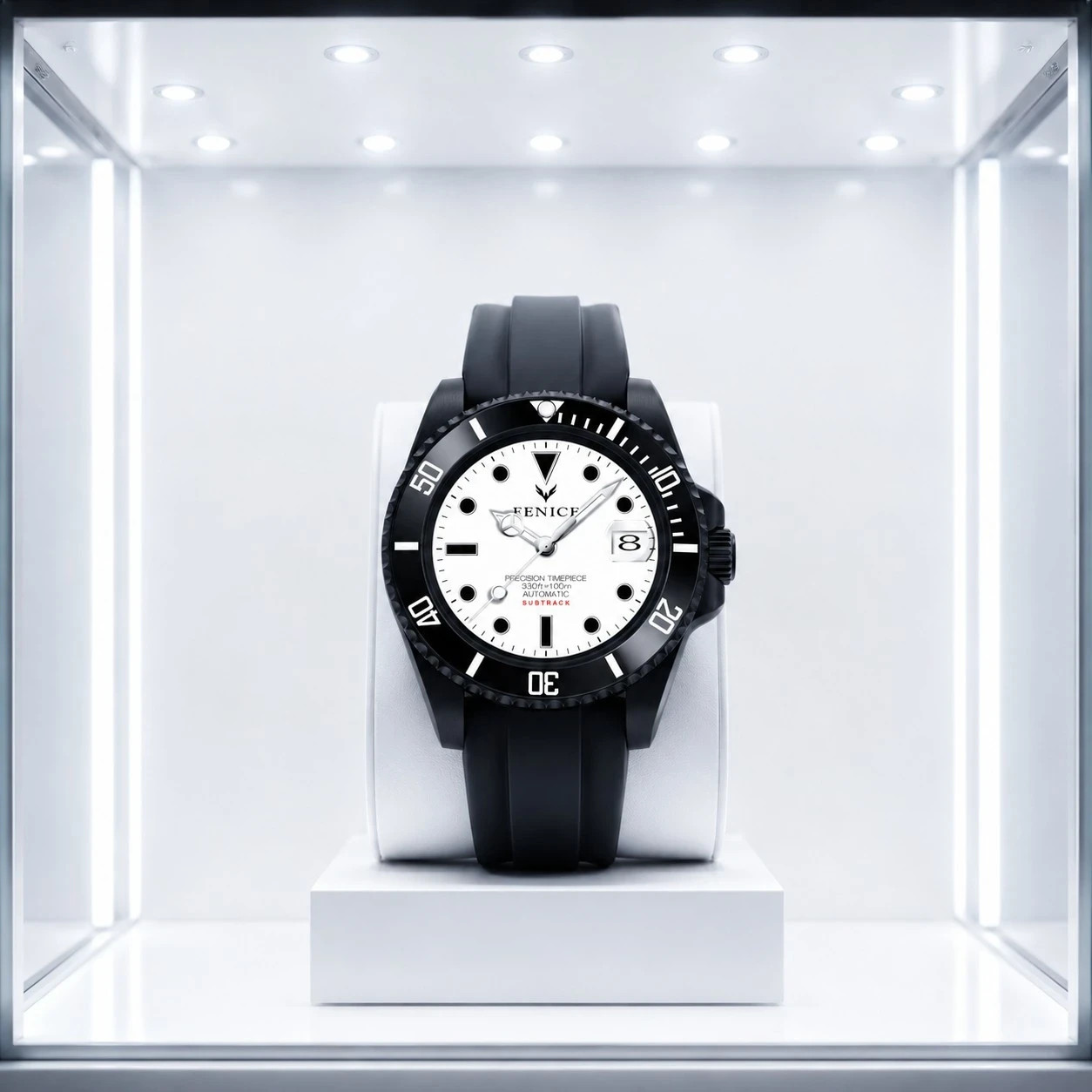 Fenice Subtrack Aurora Noir Automatic Watch 10ATM Miyota, Black, 40 mm