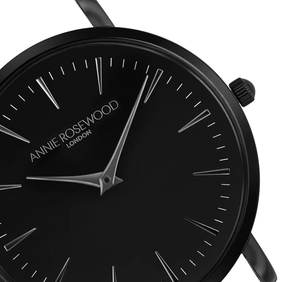 Annie Rosewood Primrose Classic Ladies Black Sunray Watch 38mm Mesh Brand New