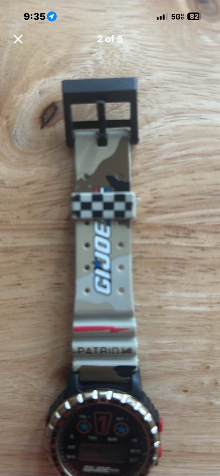 G.I. Joe Patriot Digital Quartz Watch Date 42mm 30m Beige Camo *needs battery