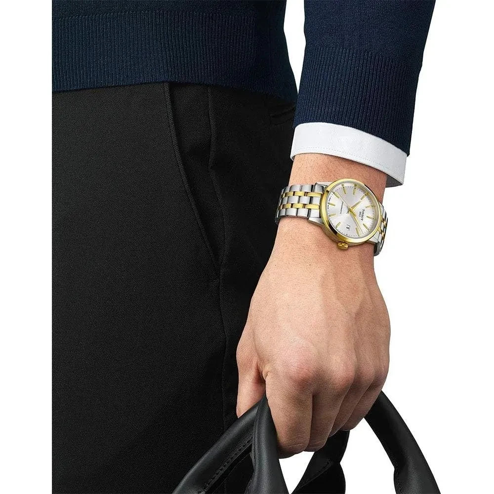 Tissot Classic Dream Swissmatic Silver Dial Rose Gold Two-Tone Men’s Watch New