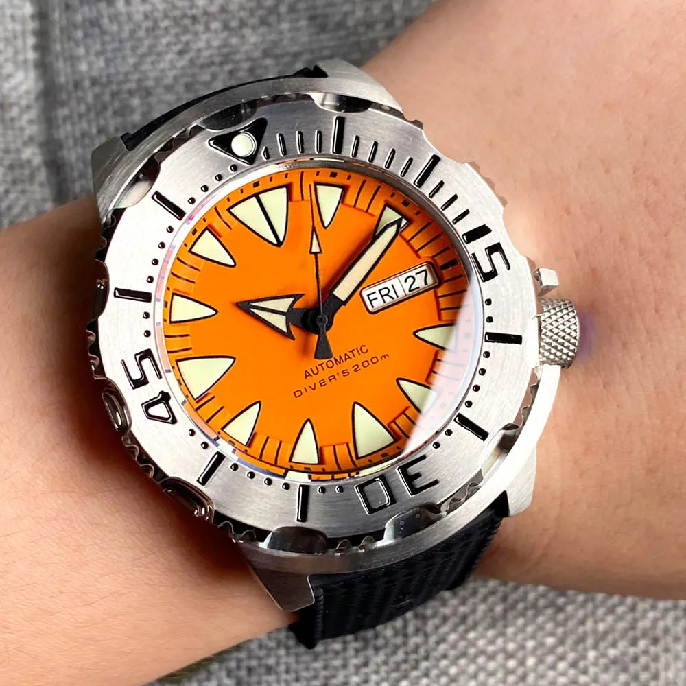 42mm Tandorio Monster NH36A Automatic Diving Men’s Watches Sapphire Glass 20ATM