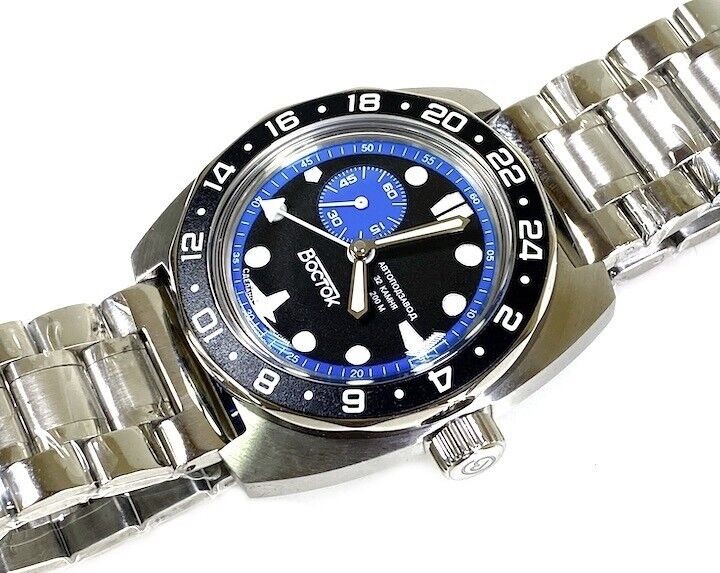 Vostok Amphibia 17034B GMT Watch Batman Automatic USA Seller