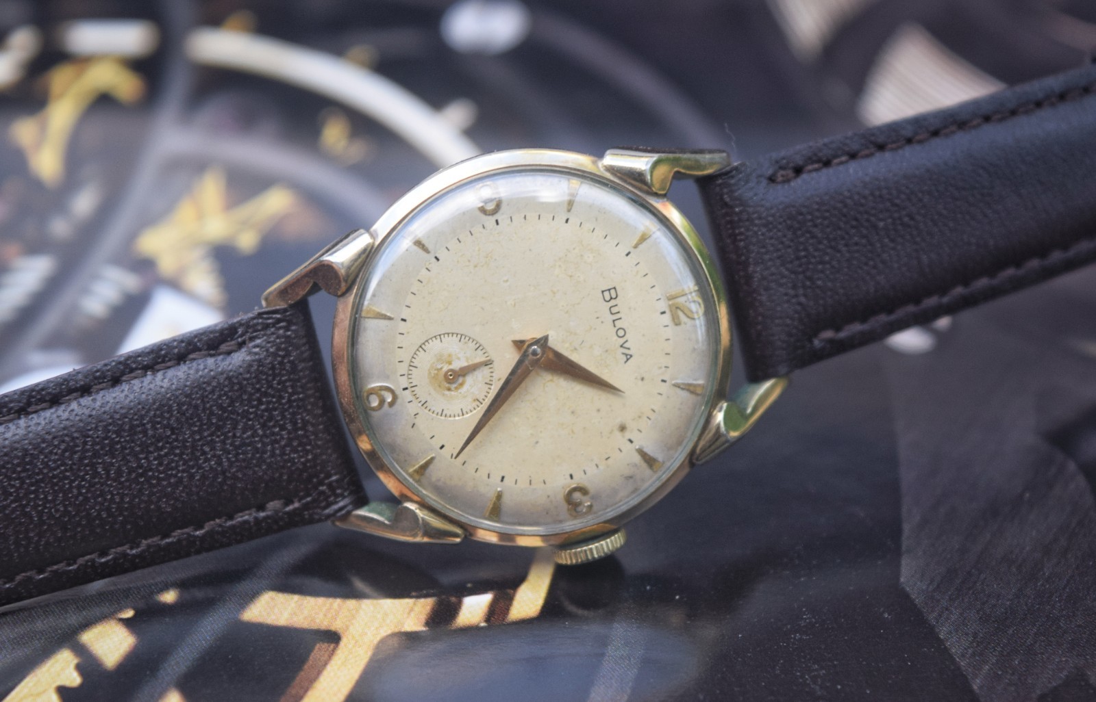 Vintage Bulova Watch 1950s Hand Winding Women Wristwatch, Small Seconds Subdial