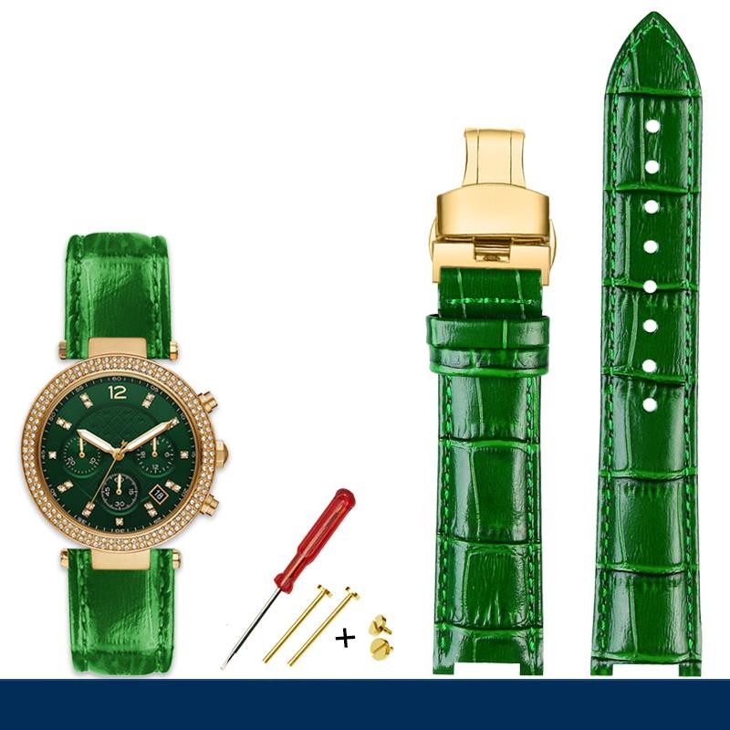 Fashion Notched Cowhide Watch Strap for Michael Kors Watch Mk6985 6986 Mk2425 /