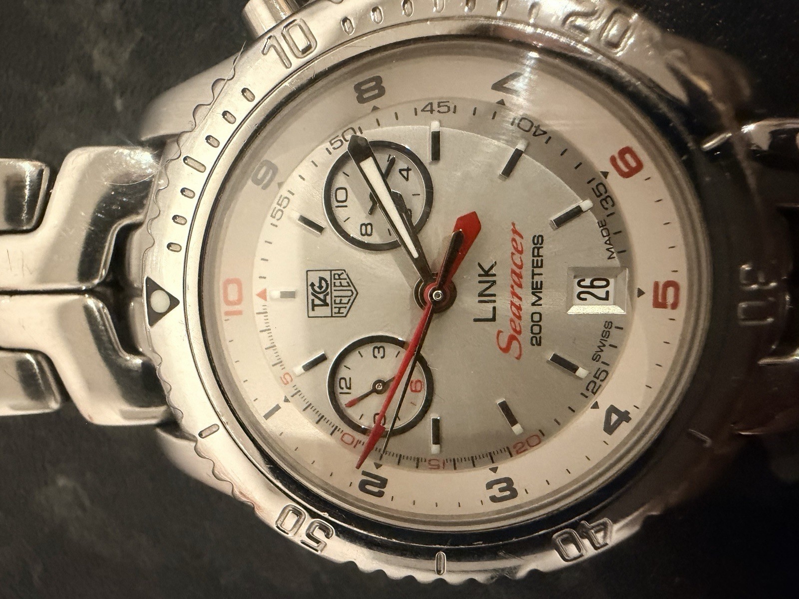 TAG Heuer Link Searacer CT1114 40mm Quartz Chronograph 200m SS Bracelet
