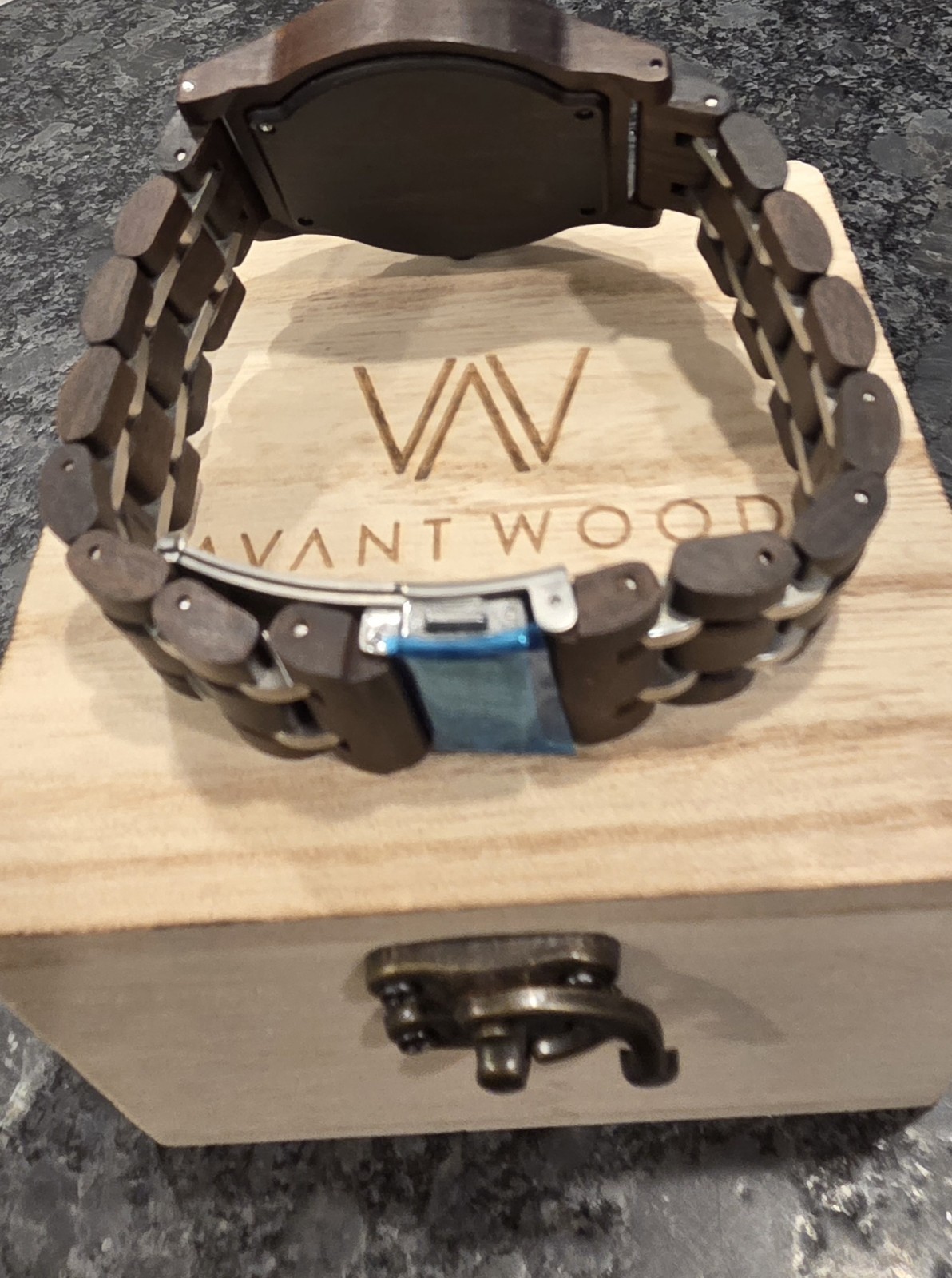 AvantWood Chrono S Ivory Black 44mm Wooden Men’s Watch Unique Sandalwood