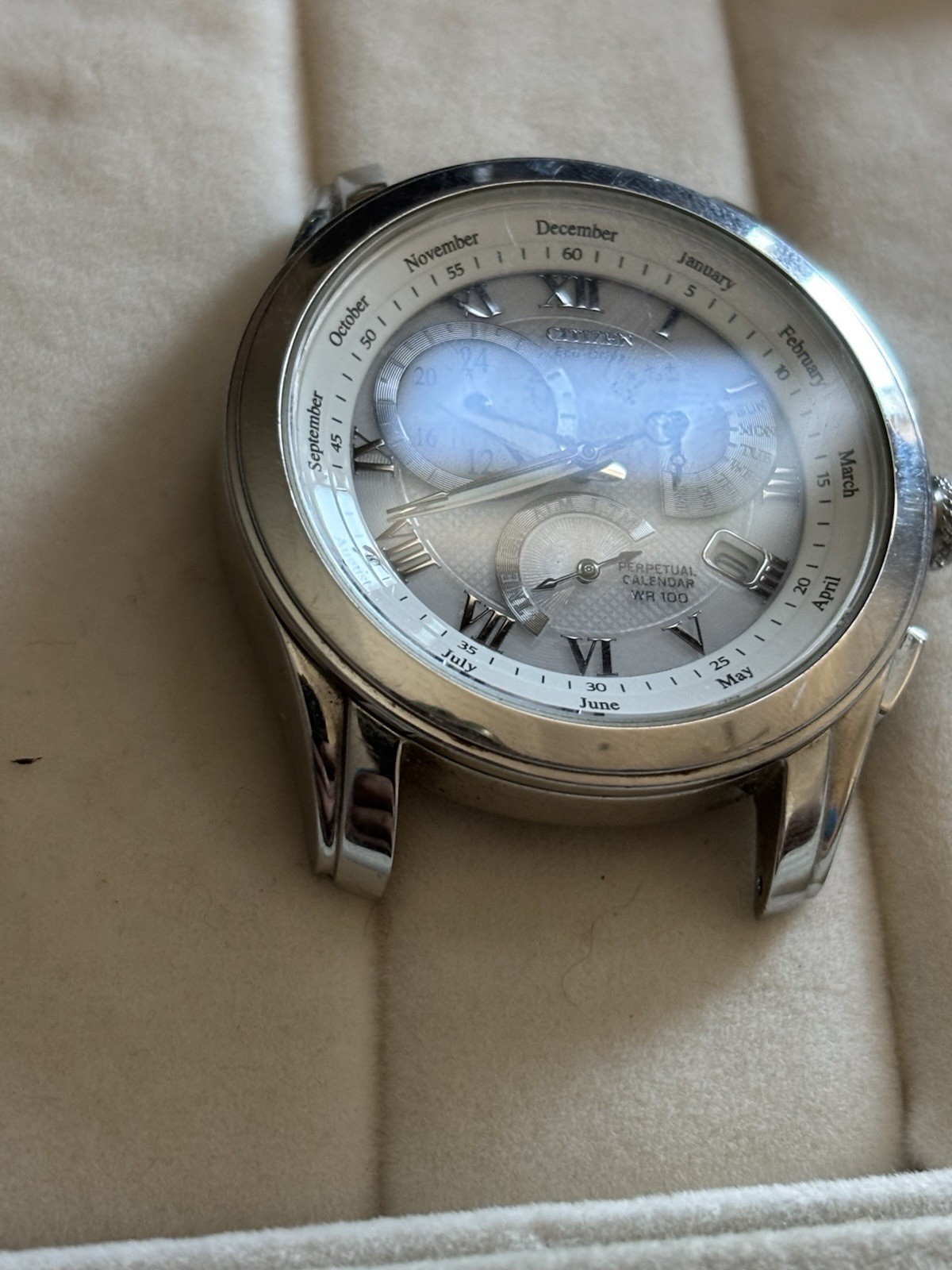 Citizen Eco-Drive Calibre 8700 Perpetual Calendar WR100 Roman Dial SS 42mm