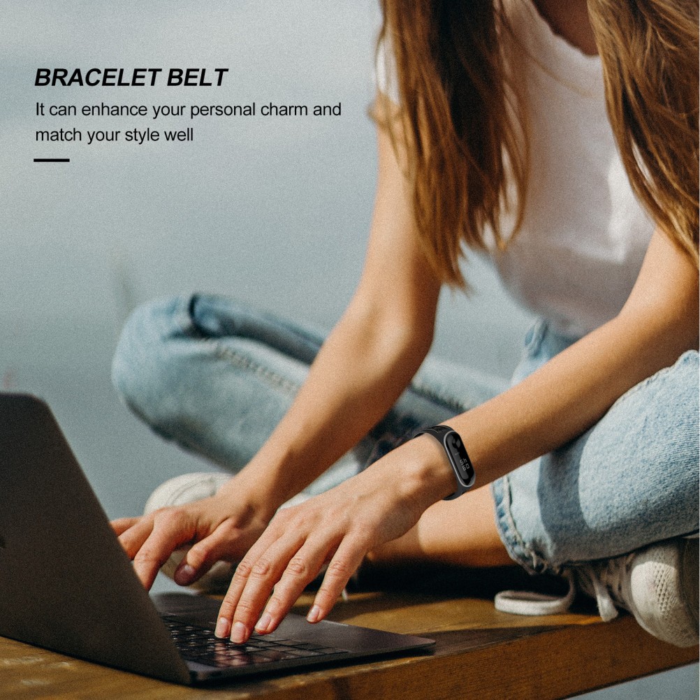 1Pcs Durable Grey Silicone Smart Band Replacement Strap with Adjustable Fit