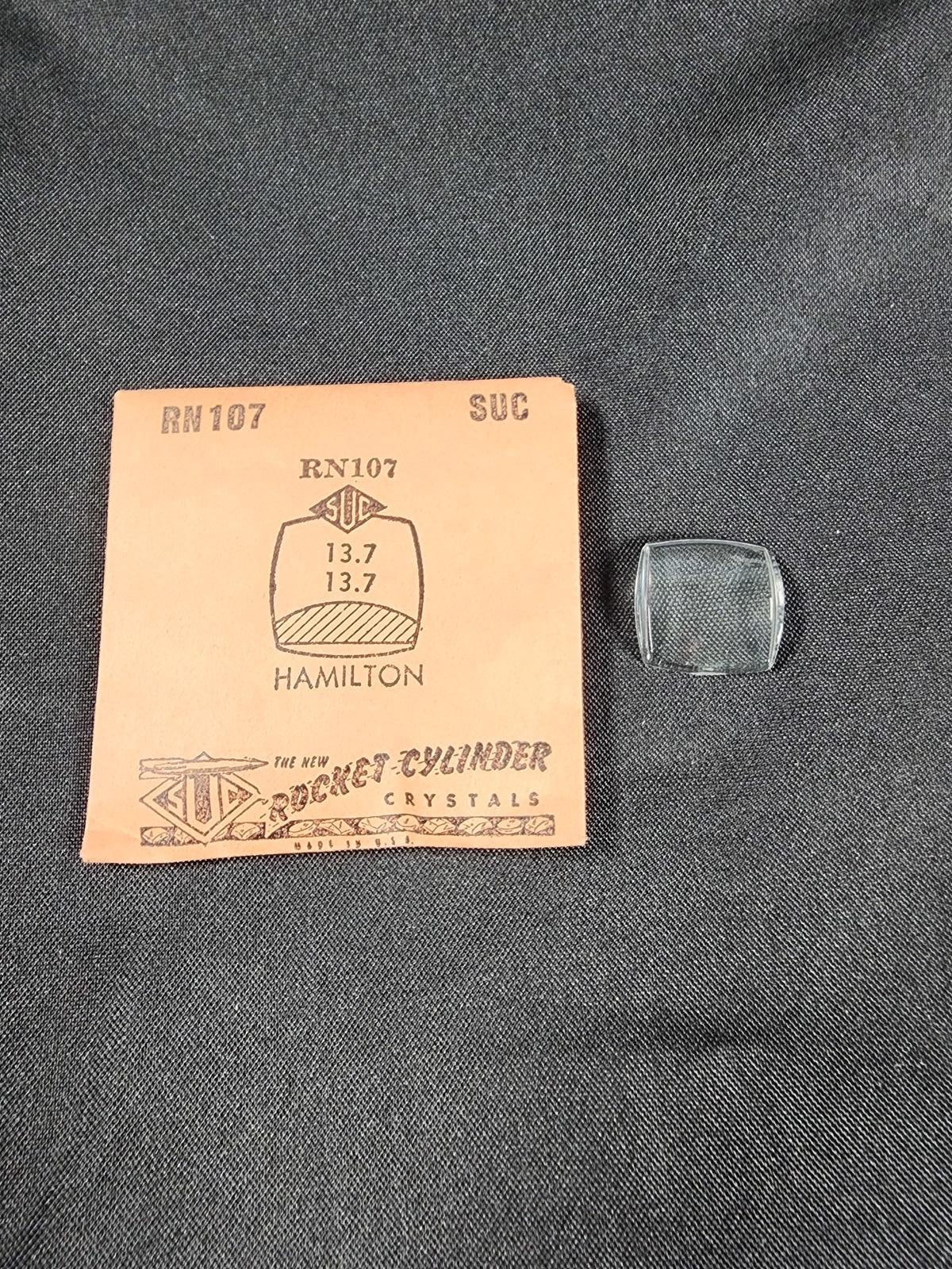 Hamilton 13.7 x 13.7 SUC Watch Crystal Vintage Rocket Cylinder Replacement