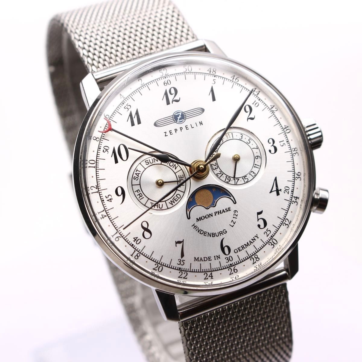 Zeppelin LZ129 Hindenburg Moon Phase 7036-1 Quartz Germany Men’s Watch