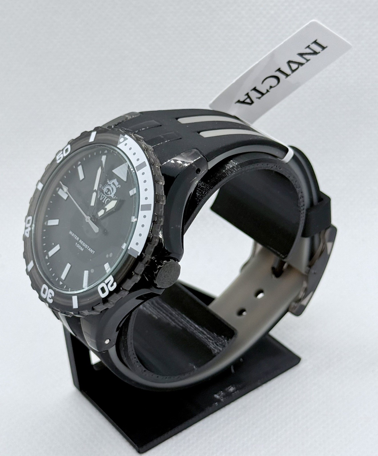 Invicta Men’s Watch Subaqua Quartz Black and Grey Silicone Rubber Strap 69447