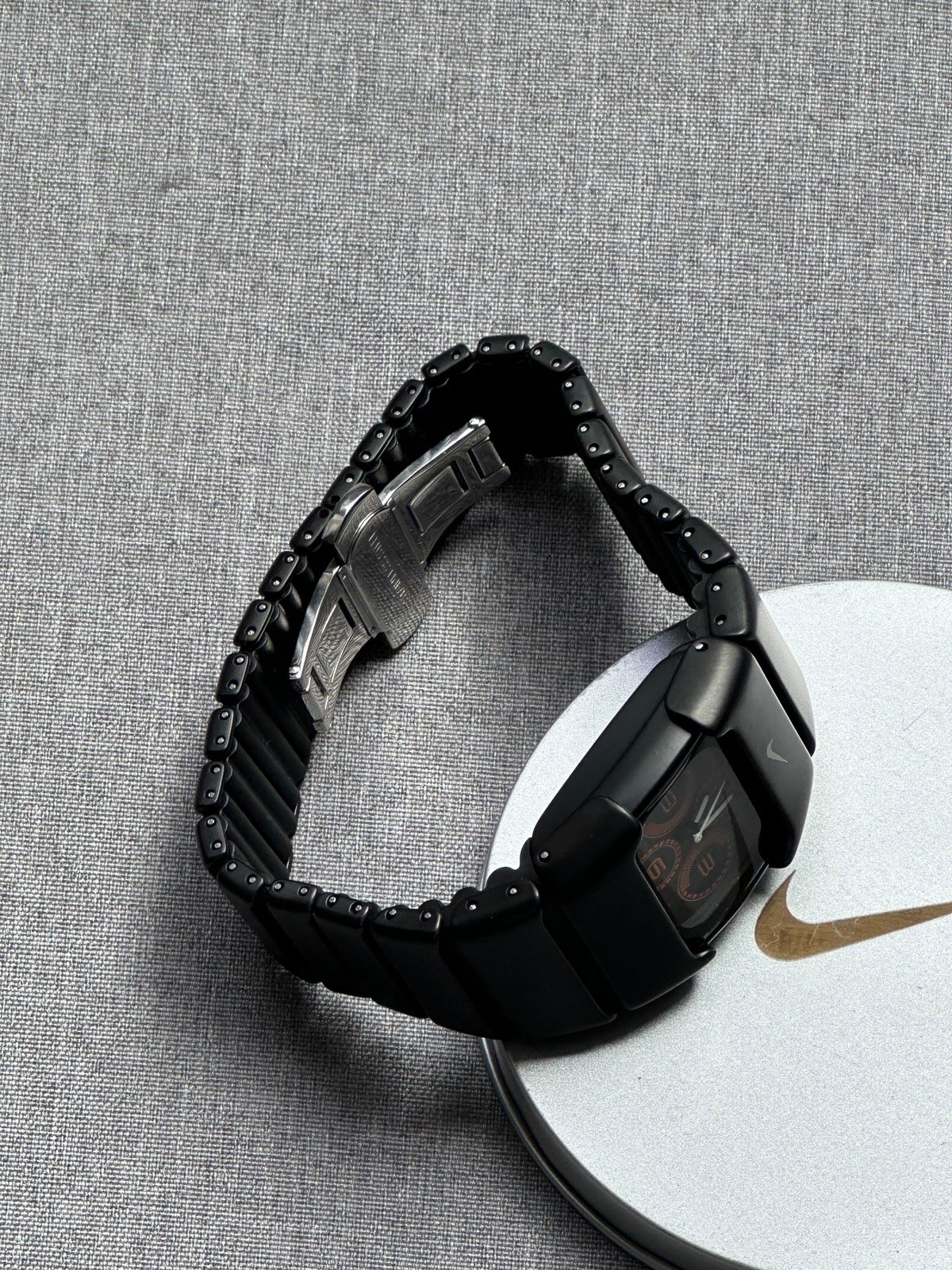Nike D-Line Matte Black Analogue Watch with Orange Dial