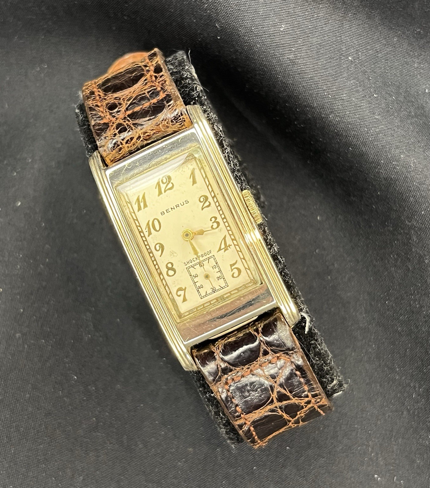 Vintage 50’s Benrus Curved-back Tank Watch