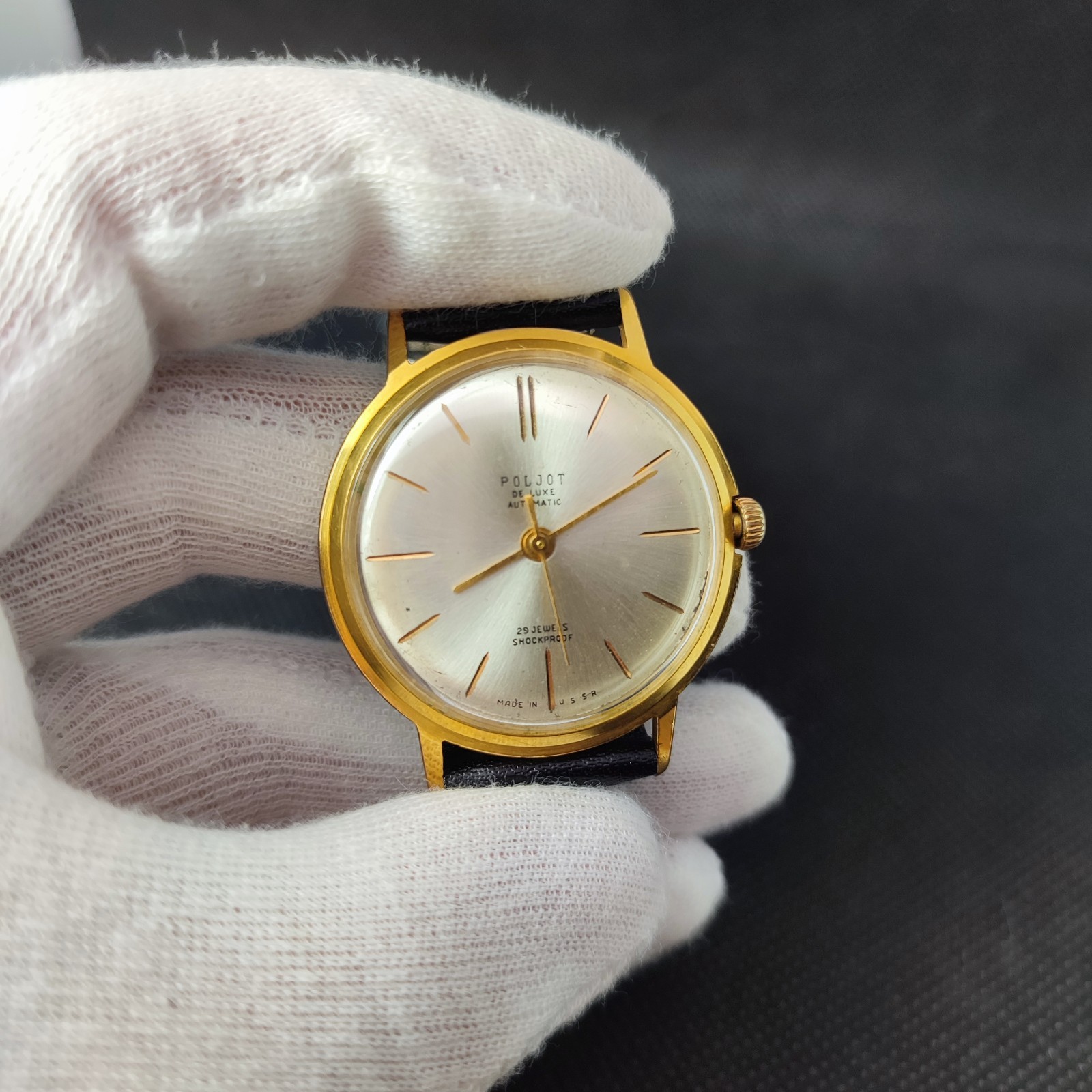 ⭐Vintage Soviet watch Poljot De luxe automatic shockproof 29 jewels Made in USSR