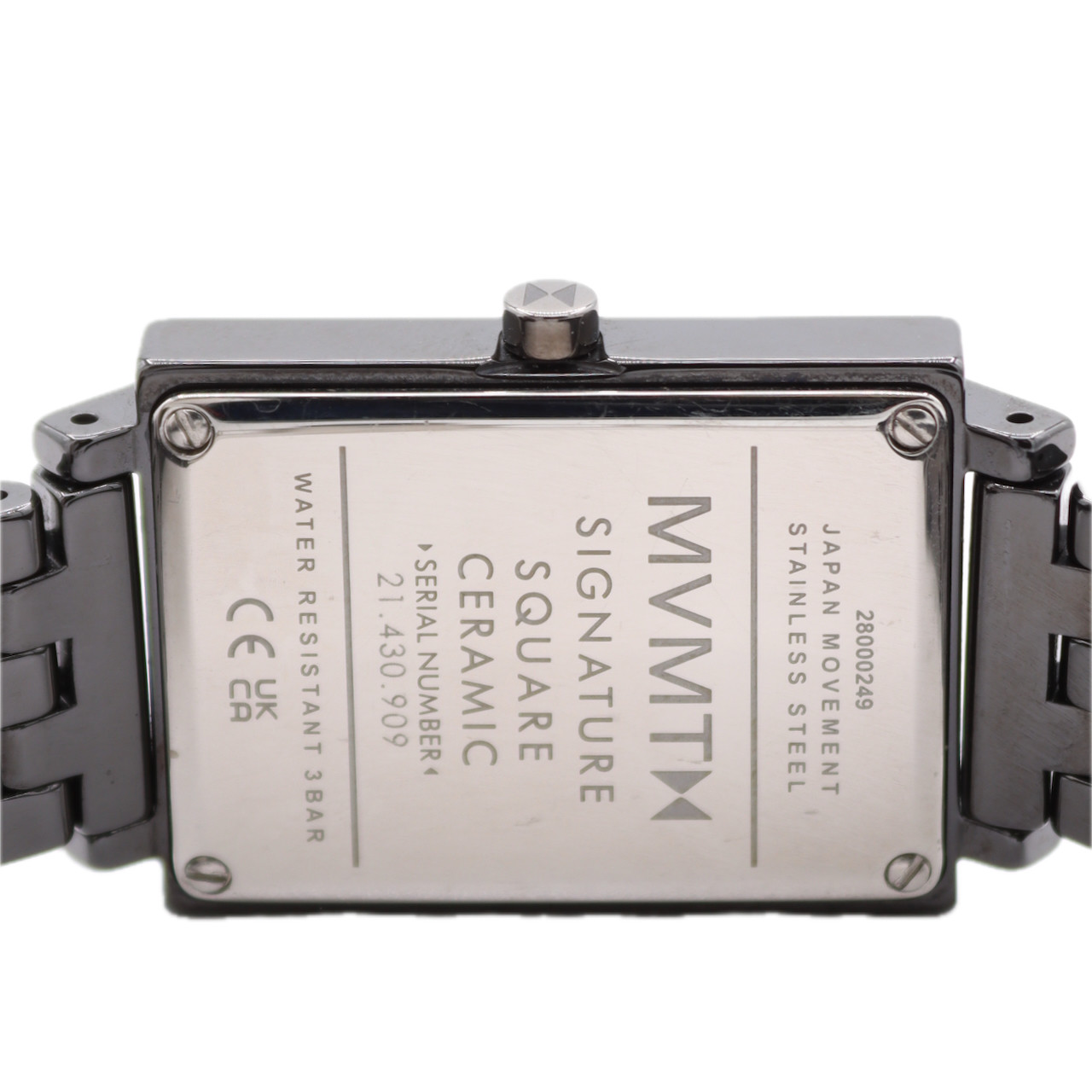26mm MVMT Signature Square Ceramic Ladies Quartz Wristwatch Japan Gloss Black